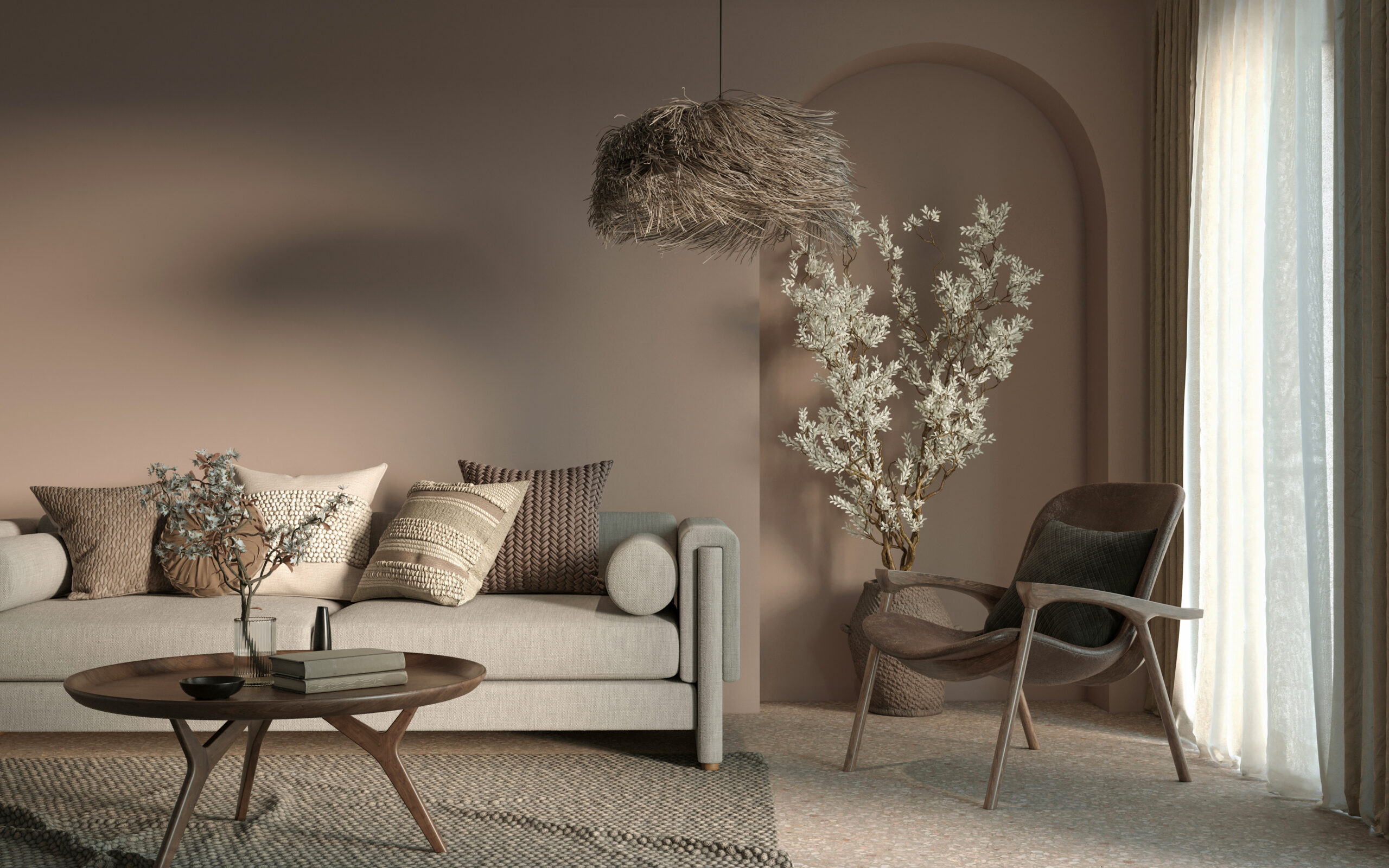 minimalist-interior-design-arch-wall-background-wall-mockup-concept-3d-render